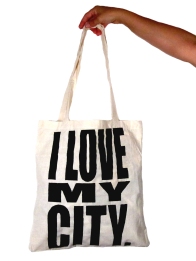 'I Love My City', in Black on Natural Tote 2