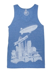'World Is Yours' on Athletic Blue Unisex American Apparel Tank