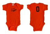 'Cleveland Underdogs' in Brown on Orange Baby Onesie (Both)